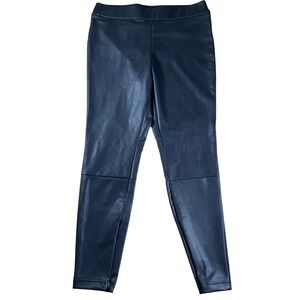 A New Day Faux Leather Leggings Womens Size L Black Stretch Pull On‎ Pants